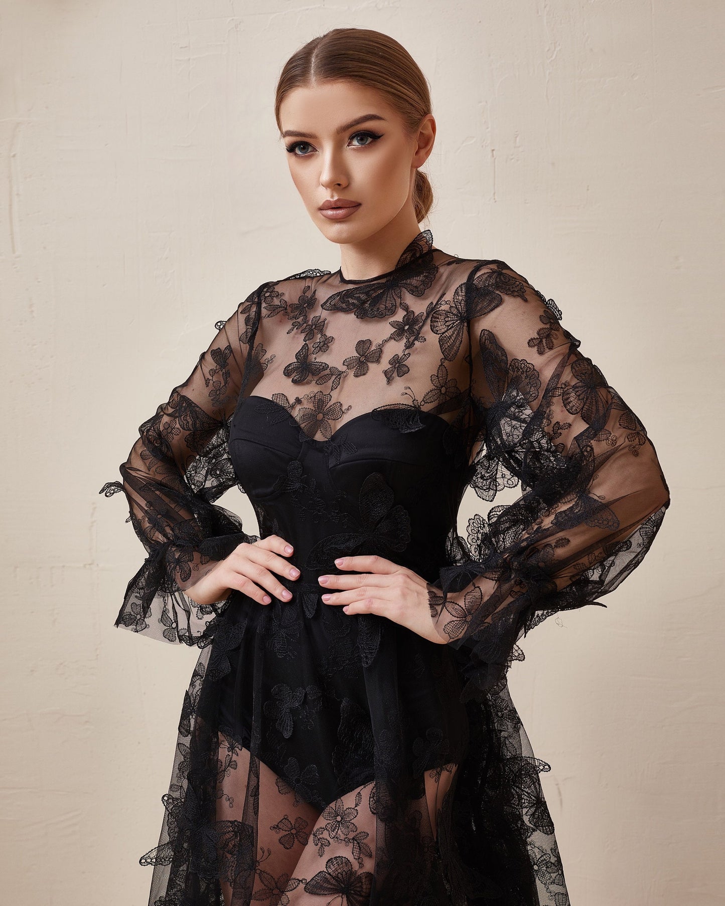 Black wedding dress, Gothic wedding dress, Goth bride dress, Black lace prom dress, Black tulle evening dress, Alternative bride gown