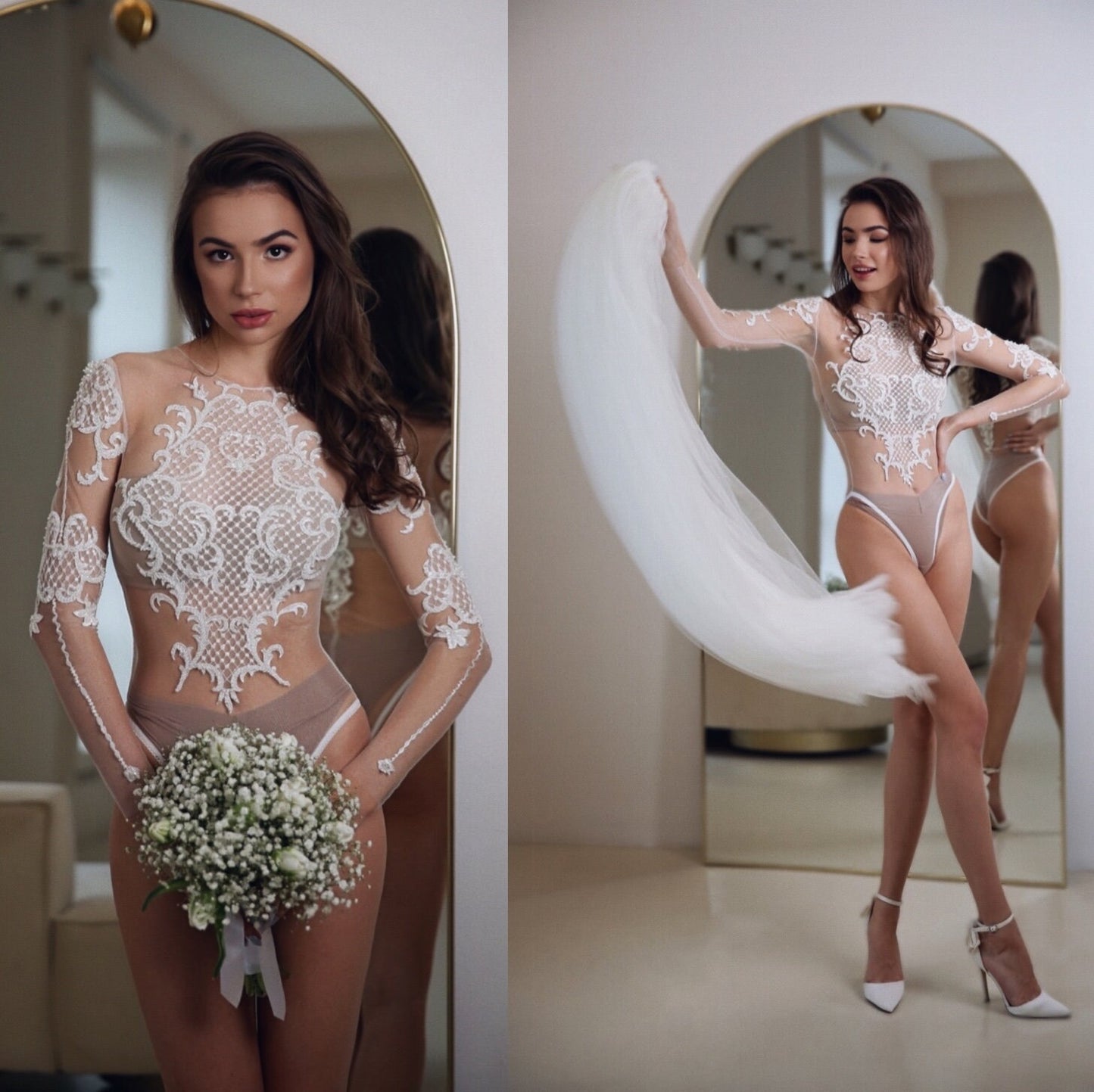 Wedding Bodysuit , bridal bodysuit, Bridal jumpsuit, lace wedding bodysuit, wedding bodysuit separate, wedding bodysuit long sleeves