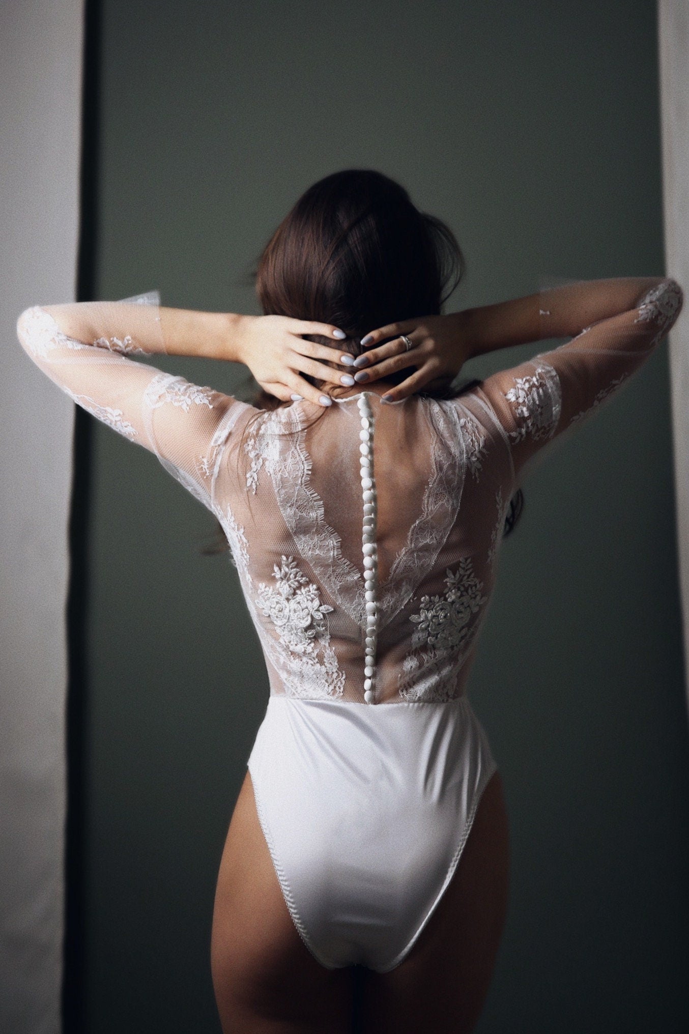 Wedding Bodysuit , bridal bodysuit, Bridal jumpsuit, lace wedding bodysuit, wedding bodysuit separate, wedding bodysuit long sleeves