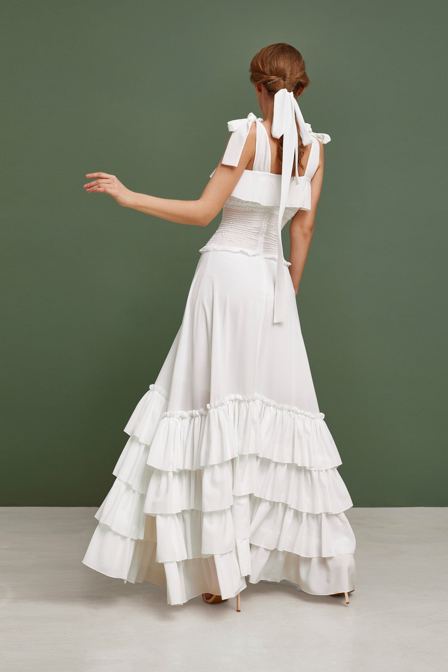 Simple wedding dress, Beach wedding dress, Summer wedding dress, Chiffon pinafore, Bohemian wedding dress, Fit and flare modest wedding gown