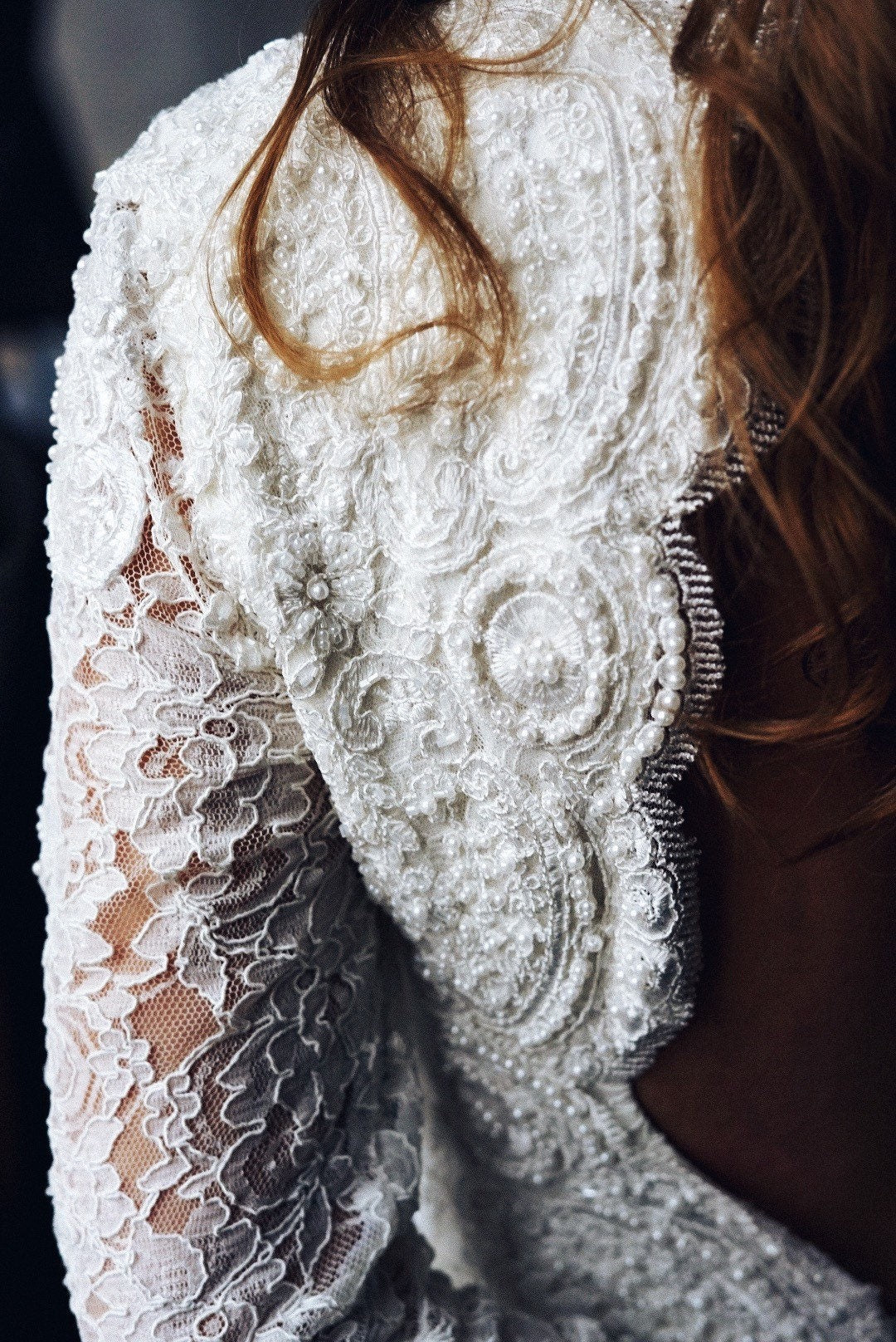 Open back wedding dress with long sleeves and train, Couture wedding dress long sleeves, Mermaid bohemian wedding gown, Classy wedding gown