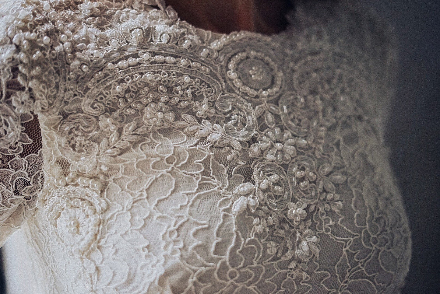 Upper front bodice is heavy embroidered and has vintage classy touch