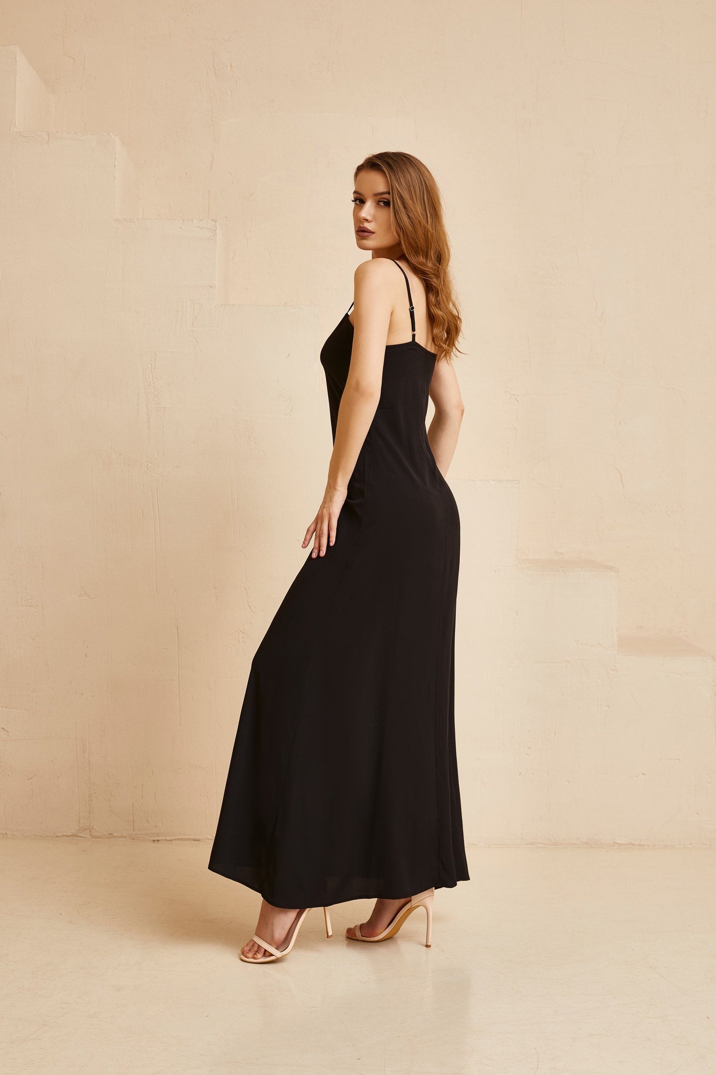 Black wedding dress, Gothic wedding dress, Goth bride dress, Black boho dress with long sleeves and dramatic long train.
