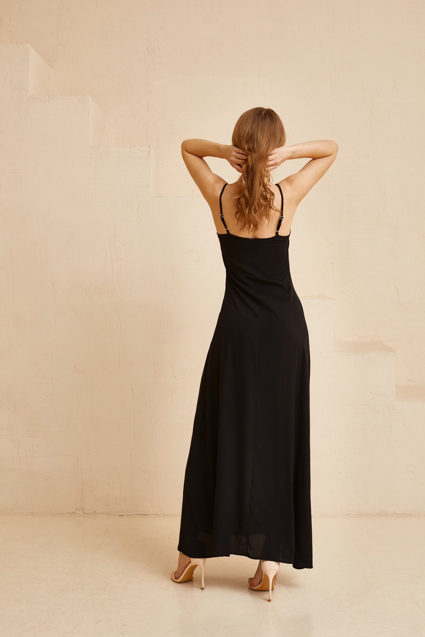 Black wedding dress, Gothic wedding dress, Goth bride dress, Black boho dress with long sleeves and dramatic long train.
