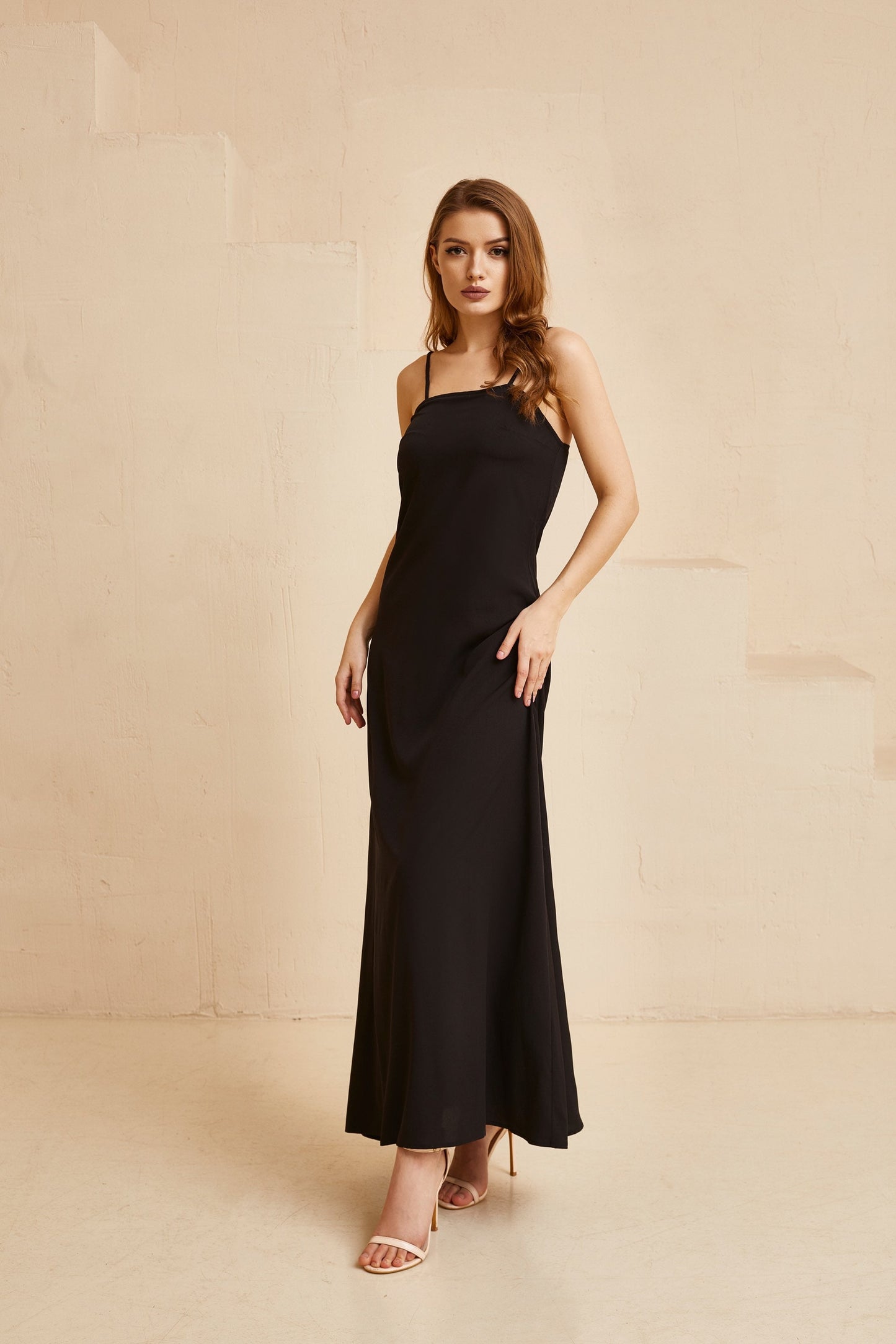 Black wedding dress, Gothic wedding dress, Goth bride dress, Black boho dress with long sleeves and dramatic long train.
