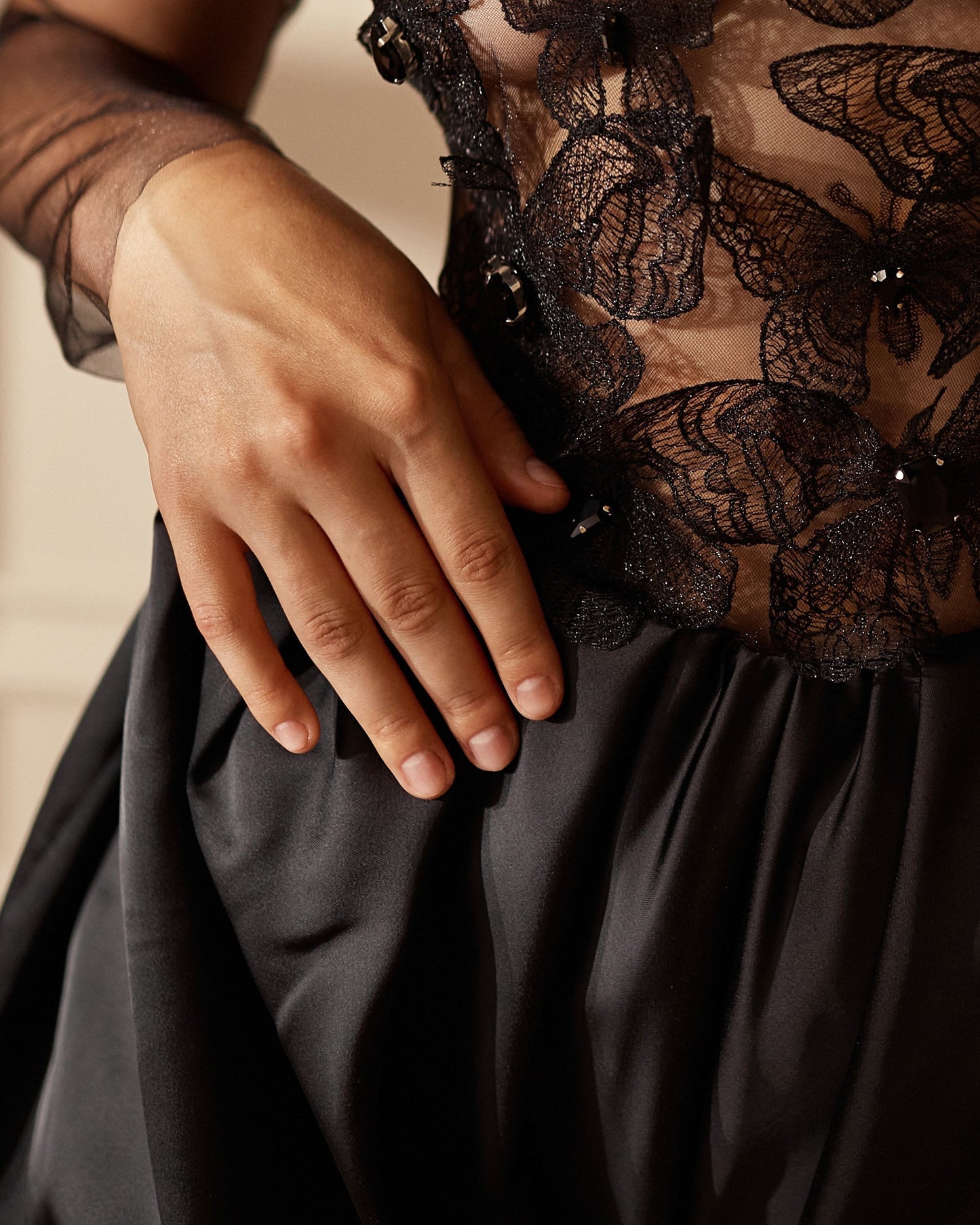 Black lace wedding romper with long sleeves, black butterfly embroidered bridal bodysuit, gothic bride wedding separates, boho black romper