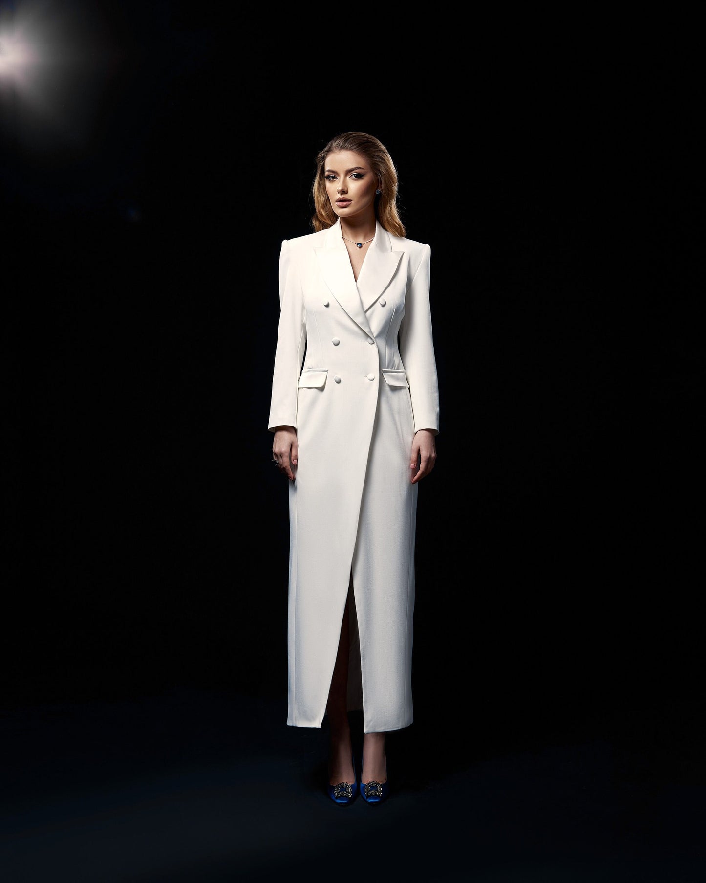 White long blazer dress, Wedding suit dress, wedding long jacket for bride, women wedding jacket suit