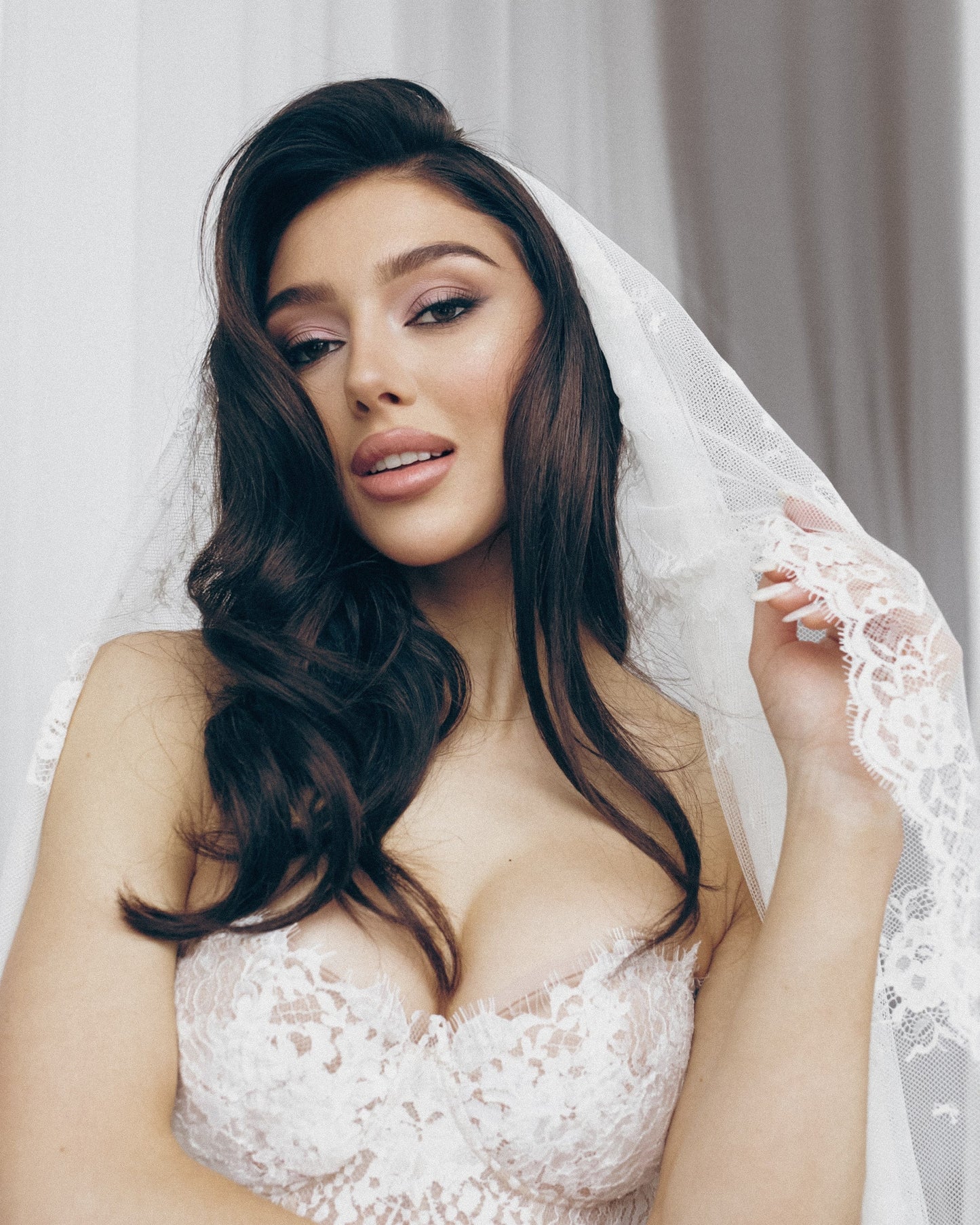 Beige Wedding dress, Boho Tan Wedding dress, Nude corset wedding gown, White Lace wedding dress, Fit and flare tulle dress for bride