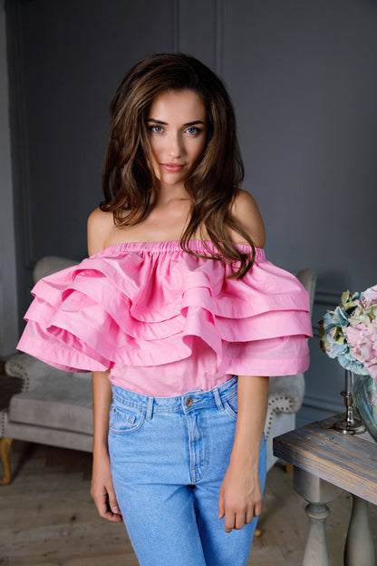 Alternative wedding outfit, Bridesmaid top, Wedding separates, Bohemian wedding off-shoulder top, Summer top