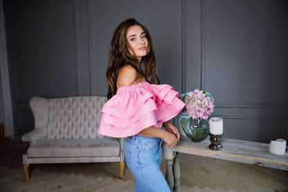 Alternative wedding outfit, Bridesmaid top, Wedding separates, Bohemian wedding off-shoulder top, Summer top