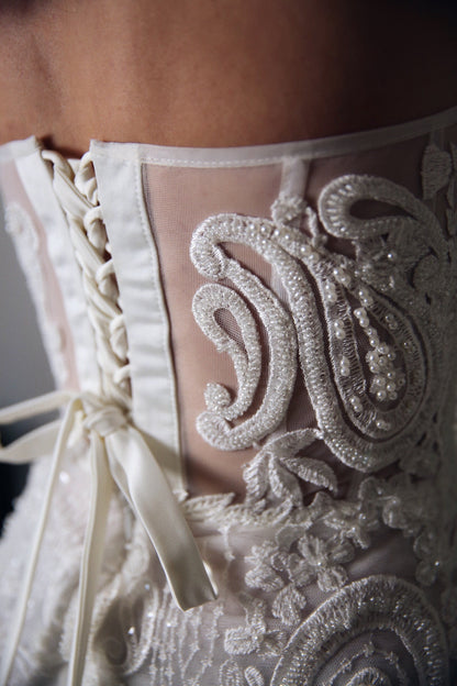 Boho wedding dress, Mermaid wedding dress , Beaded wedding dress, Lace wedding dress, Bohemian wedding dress, Embroidered tulle wedding gown