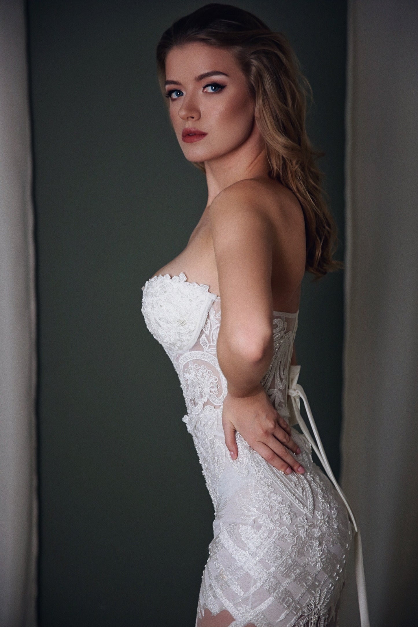 Boho wedding dress, Mermaid wedding dress , Beaded wedding dress, Lace wedding dress, Bohemian wedding dress, Embroidered tulle wedding gown