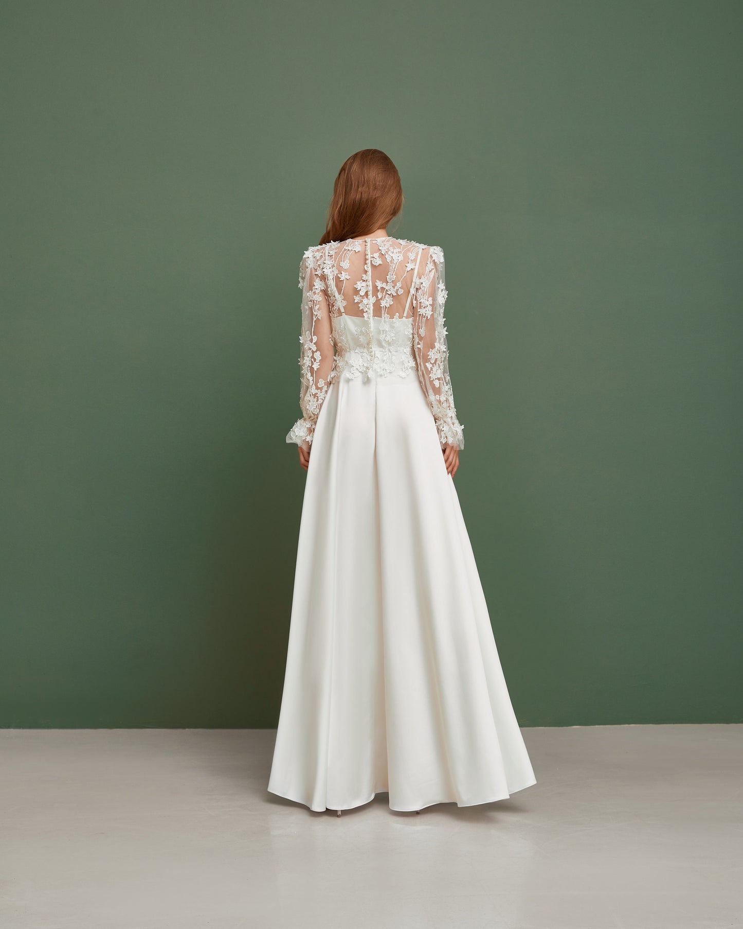 A Line wedding dress, simple wedding dress, satin wedding dress, casual wedding dress, minimalist wedding dress, modest boho wedding dress