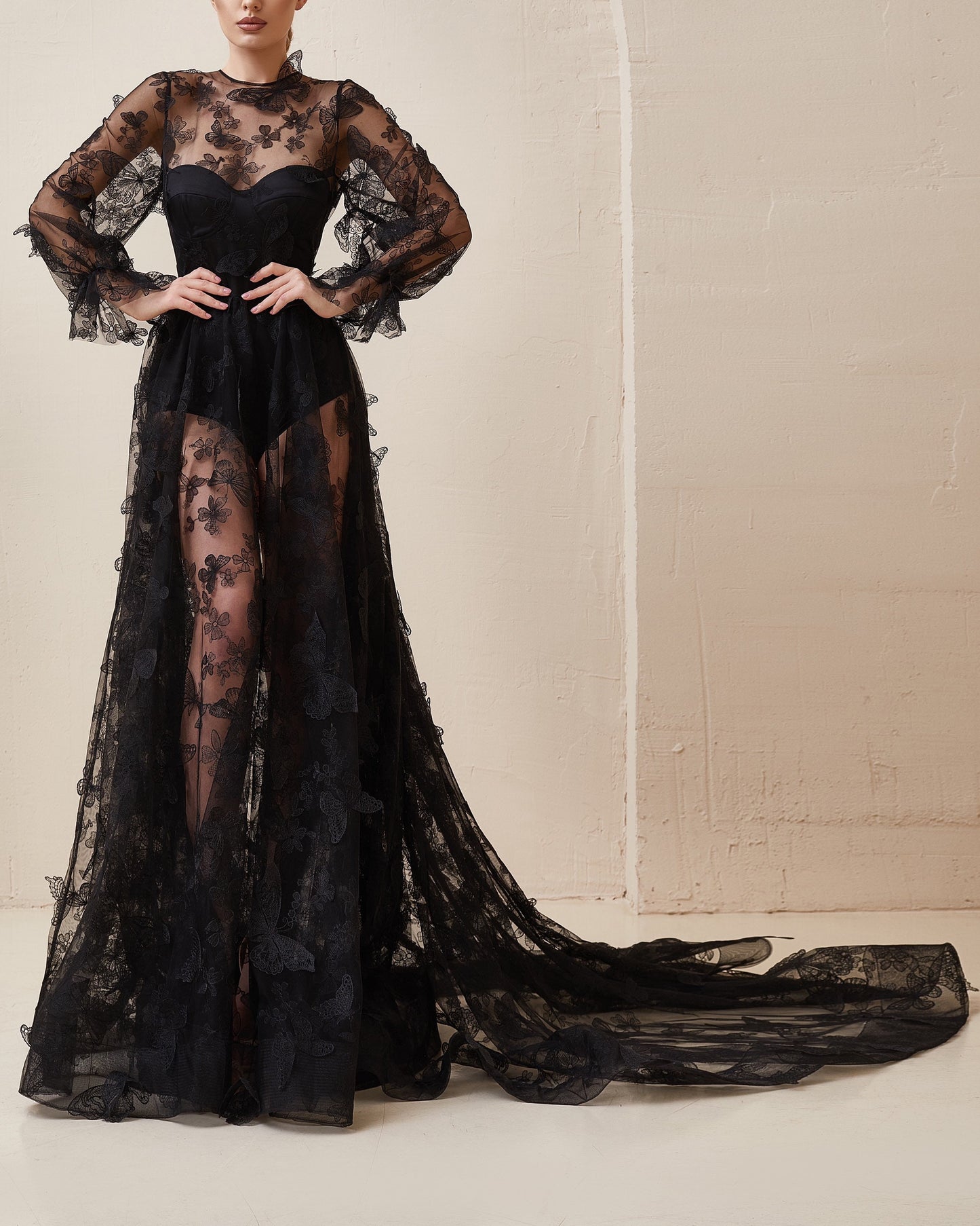 Black wedding dress, Gothic wedding dress, Goth bride dress, Black lace prom dress, Black tulle evening dress, Alternative bride gown