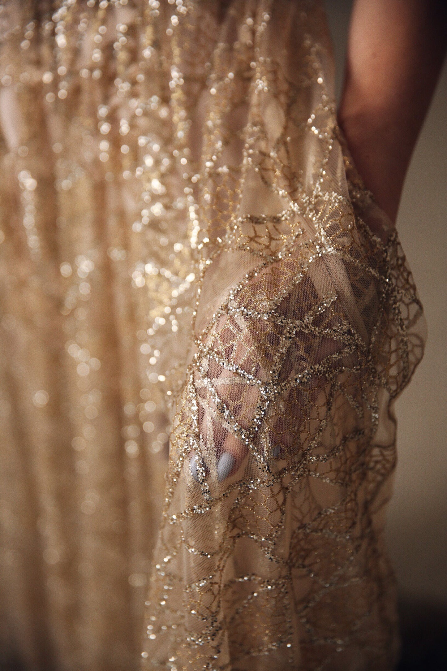 Golden Wedding dress, Bohemian Wedding dress, Sequin corset dress, Sparkling wedding gown, sequin wedding dress, golden tan prom dress