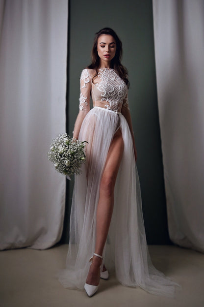 Wedding Bodysuit , bridal bodysuit, Bridal jumpsuit, lace wedding bodysuit, wedding bodysuit separate, wedding bodysuit long sleeves