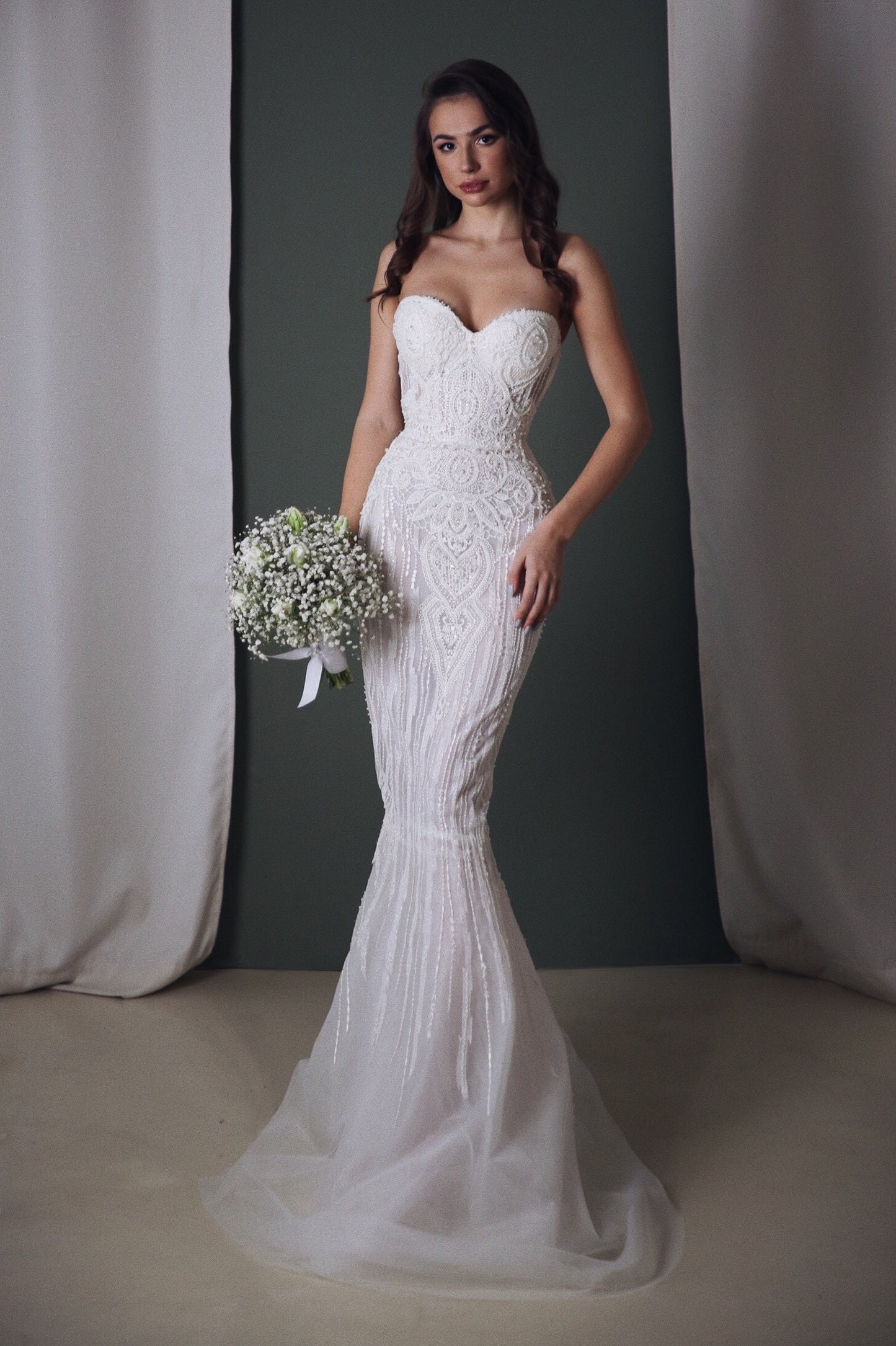 corset wedding dress bohemian style