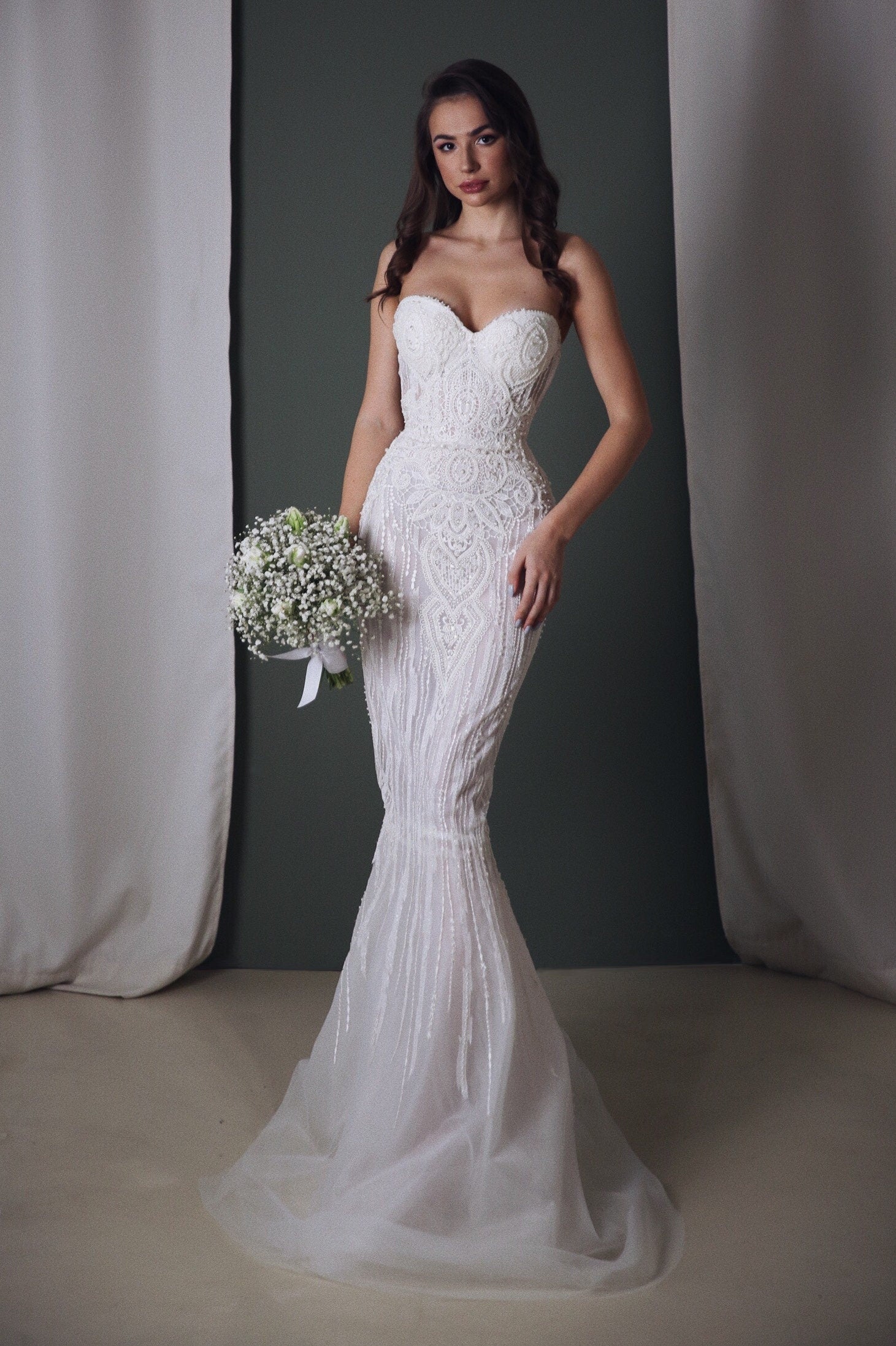 corset wedding dress bohemian style