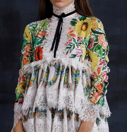 Wedding guest dress, Bridesmaid Dress, Bohemian floral Dress, Ruffle Tired Dress, Embroidered hippie dress, Mexican dress, flapper dress
