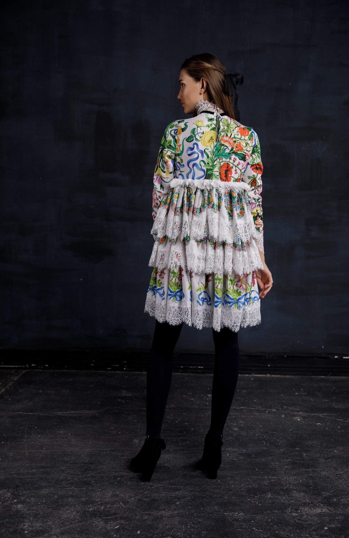 Wedding guest dress, Bridesmaid Dress, Bohemian floral Dress, Ruffle Tired Dress, Embroidered hippie dress, Mexican dress, flapper dress