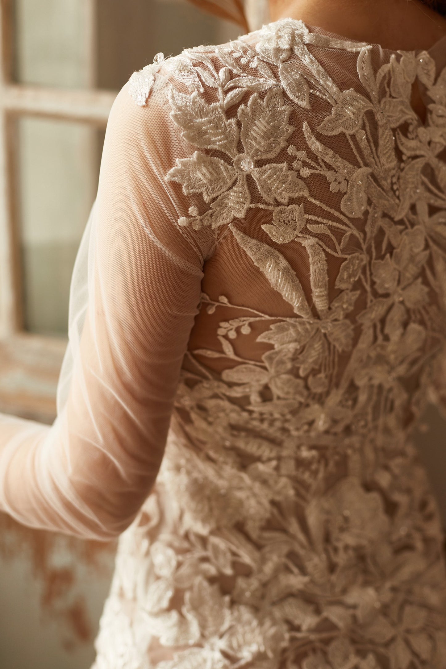Floral wedding gown, tulle wedding dress, couture wedding dress, sheer wedding dress, bohemian bride wedding dress, bridal gown