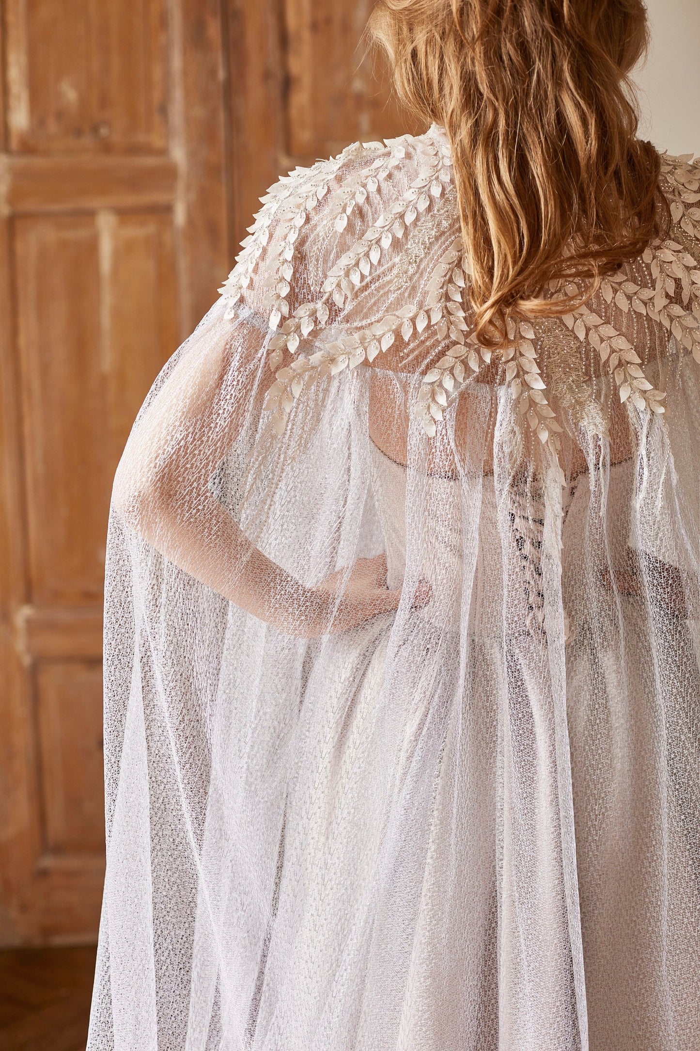 Silver Cape and wedding dress, Alternative bride wedding separates, Bohemian wedding gown, Evening dress Cover, queen prom dress