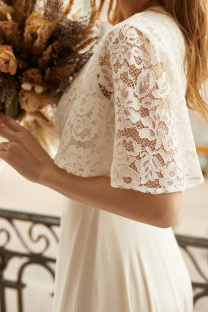 Wedding dress,  simple wedding dress, white fit and flare long dress, modest wedding dress, casual wedding dress, bohemian wedding dress