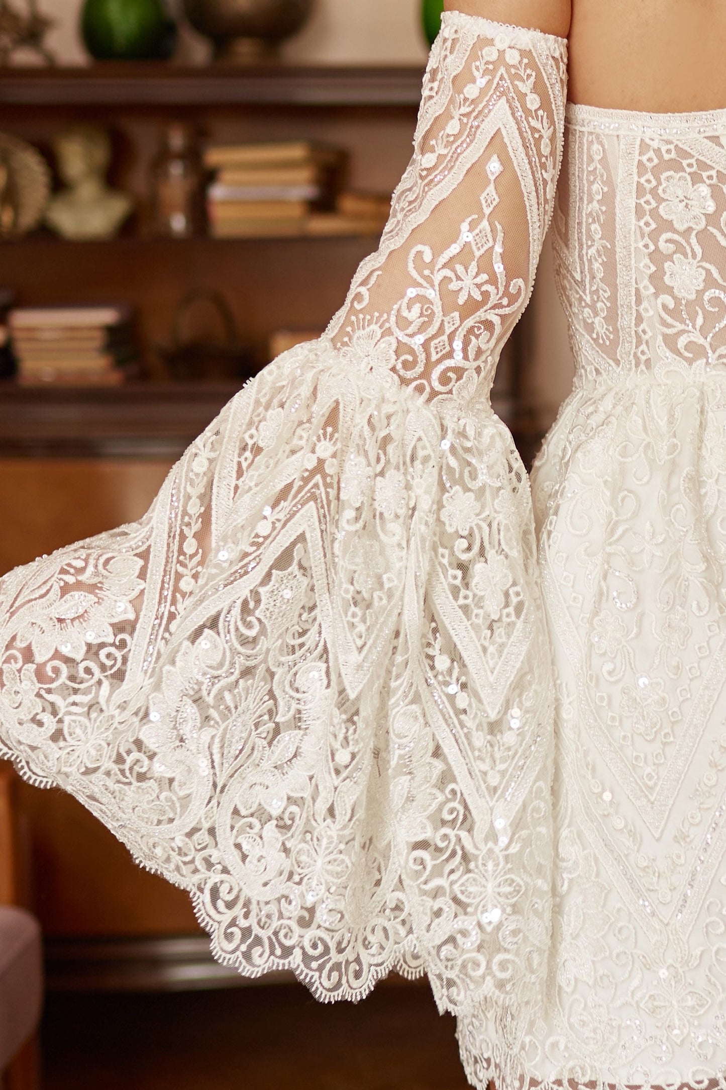 Short wedding dress with corset bodice detachable sleeves  and mini kirt, Lace wedding dress, Casual wedding dress, Bohemian wedding gown