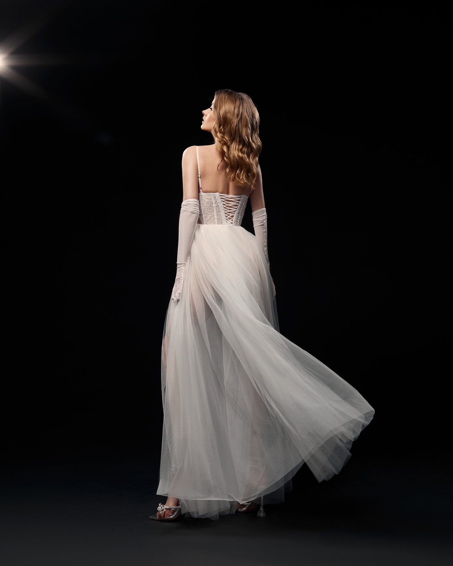Tulle wedding dress, see-through wedding dress, alternative wedding gown, bohemian wedding dress, wedding separates, corset wedding dress