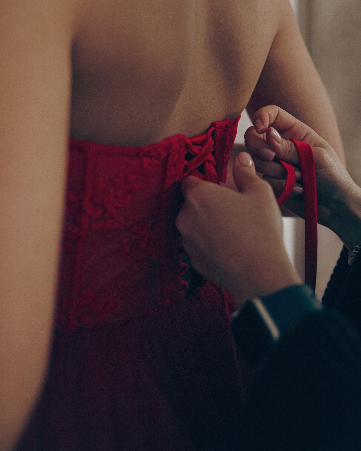 Red wedding dress, Alternative wedding dress, bohemian bride dress, Red lace prom dress, Red tulle evening dress, Alternative bride gown