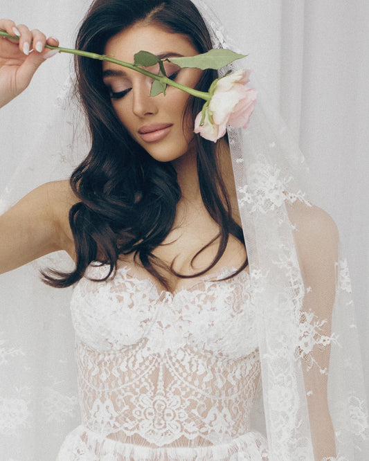 Beige Wedding dress, Boho Tan Wedding dress, Nude corset wedding  gown,  White Lace wedding dress, Fit and flare tulle dress for bride